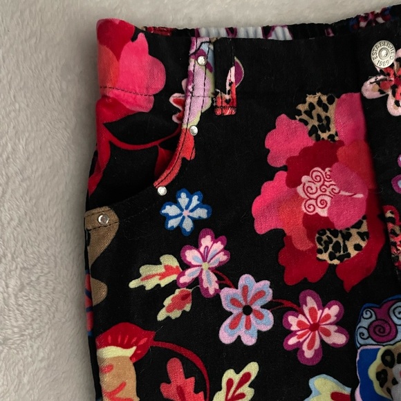 Vintage The Children's Place Multicolor Floral flare pants with cheetah accents - Picture 2 of 6